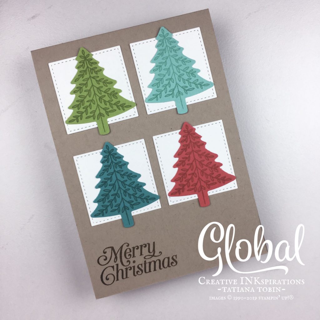 Tatiana Creative Stamping Adventure - Bright Christmas Trees Card using the Perfectly Plaid stamp set by Stampin' Up!®