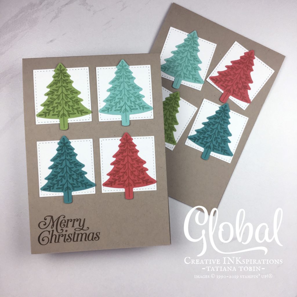 Tatiana Creative Stamping Adventure - Bright Christmas Trees Card using the Perfectly Plaid stamp set by Stampin' Up!®