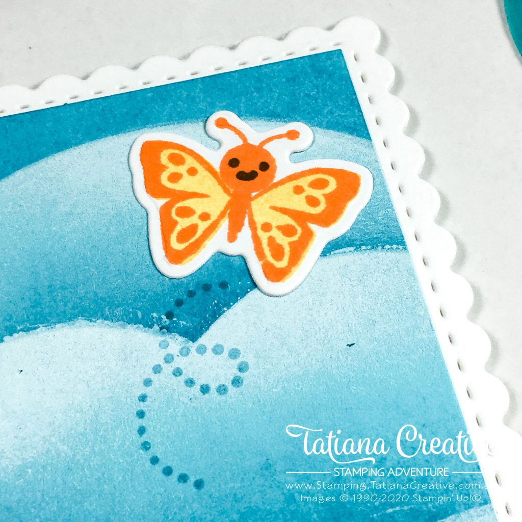 Tatiana Creative Stamping Adventure - Scalloped Rectangle Butterfly card using Hippo Happiness Stamp Set from Stampin' Up!®