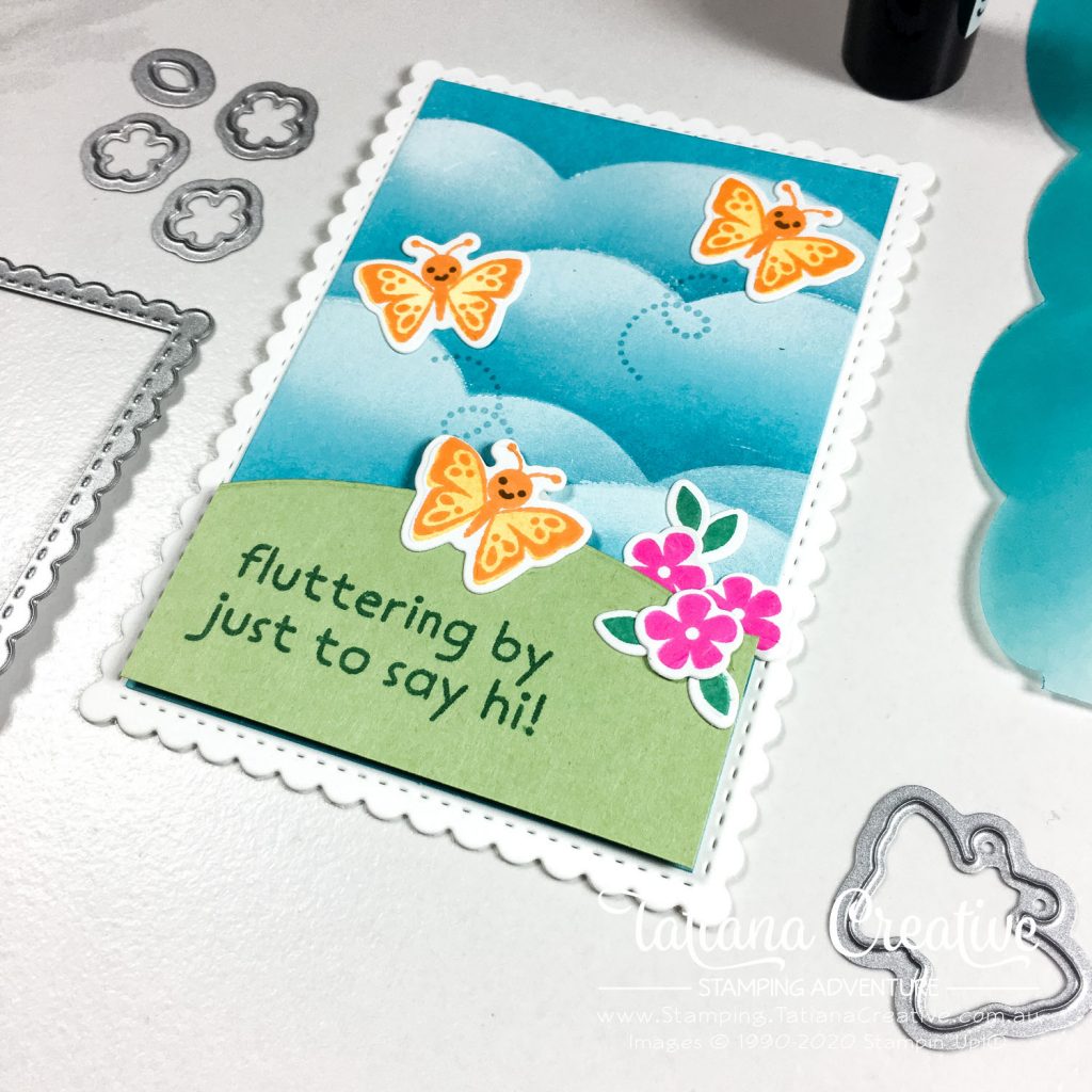 Tatiana Creative Stamping Adventure - Scalloped Rectangle Butterfly card using Hippo Happiness Stamp Set from Stampin' Up!®