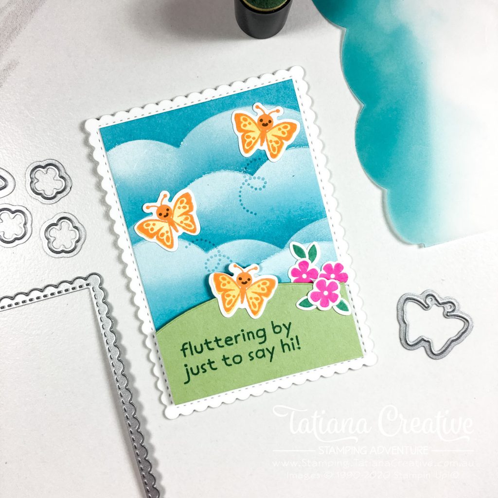 Tatiana Creative Stamping Adventure - Scalloped Rectangle Butterfly card using Hippo Happiness Stamp Set from Stampin' Up!®